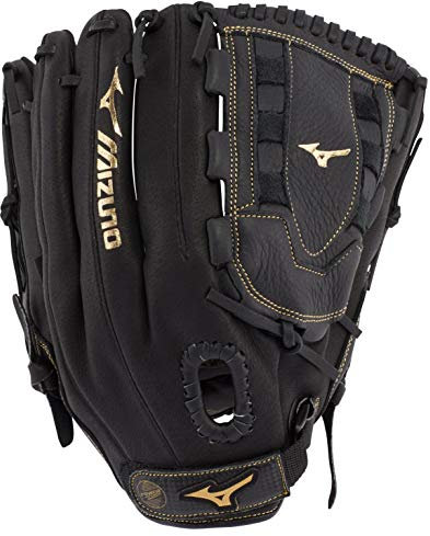 Mizuno GPM1255 Premier Series Slowpitch Softball-Handschuhe, 31,8 cm, für Linkshänder, Schwarz/Gold