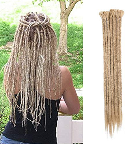 SEGO 10 Stränge Dreadlocks Braids Extensions Synthetische Braiding Hair Crochet Dreads Haarteil Haarverlängerung handgefertigt Mittelblond
