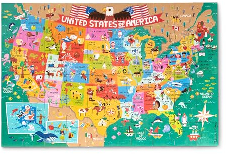 Melissa & Doug Natural Play Giant Floor Puzzle: America The Beautiful (60 Pieces)