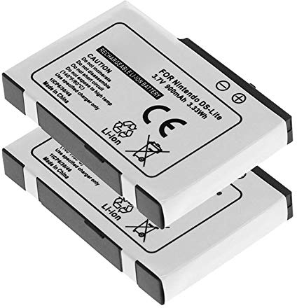 2X subtel Ersatz Akku USG-001,USG-003 kompatibel mit Nintendo DS/DS Lite Ersatzakku 900mAh Game Gamepad Joypad Batterie