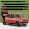 Auto-Dress Seiten-Streifen Aufkleber Set/Dekor passend für VW T4, T5 & T6 Bus - Motiv: Camper Racing (175 Shortbread, Kurzer Radstand)