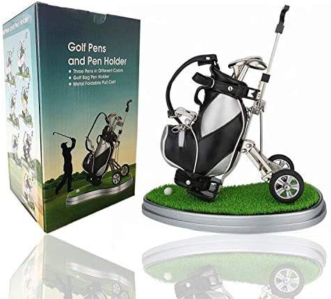 FINGER TEN Golf Geschenke für Männer, Mini Golfschläger Kugelschreiber Set mit Geschenkbox,Golf Geschenk für Golfer Fans zu Hause Büro