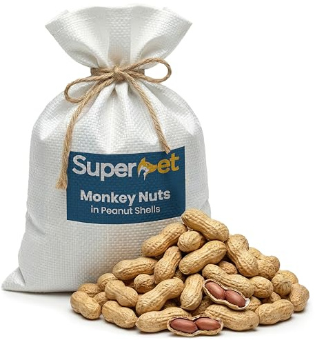 Superpet Monkey Nuts Peanuts for Wild Birds, Squirrel Food, Shell-On, 2kg | Attracts Crows, Jays & Magpies, High-Energy Foraging Alternative to Bird Seed, Natural In-Shell Treat for All Garden Wildlife