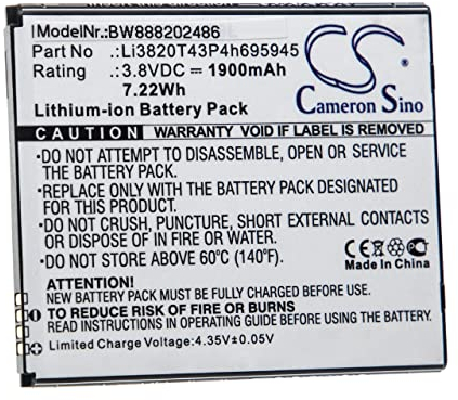 vhbw Akku kompatibel mit ZTE Z3153, Z3153VPP Handy Smartphone Telefon (1900 mAh, 3,8 V, Li-Ion)
