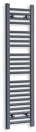 Companyblue 300mm Wide ANTHRACITE Sand Grey Heated Towel Rail Radiator Flat Ladder for Stylish Bathroom (1200mm)