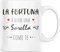 Vulfire Tazza in Ceramica con dedica fortuna una Sorella come te, Regalo Festa Sorelle, Idee Regalo Sorella, Colazione caffè (Sorella, ceramica)