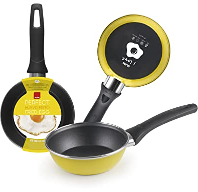 IBILI, Padella citron, 14 cm, acciaio smaltato vetrificato, antiaderente, adatta per piani di cottura a induzione.