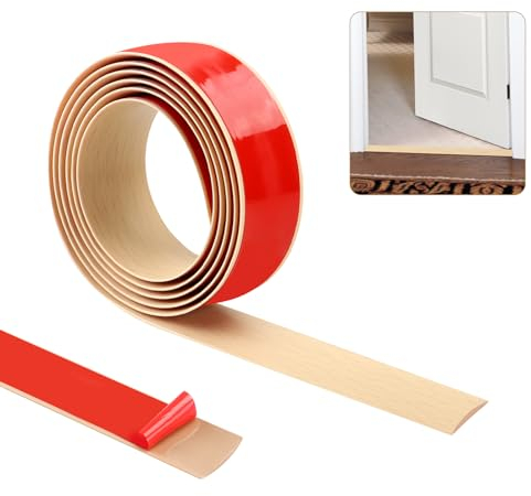 200cm×4cm Threshold Strip,Carpet Door Trim Stripstrips, Floor Transition Strips, Self Adhesive Floor Door Divider Strip, Flat Laminate Profile Flooring Edge Trim Strip(Maple Wood Grain)