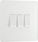 BG Electrical Triple Wall Light Switch, 2 Way, Screwless Front Plate, Round Edges, Evolve, Pearlescent White, 20A, 16AX, PCDCL43W