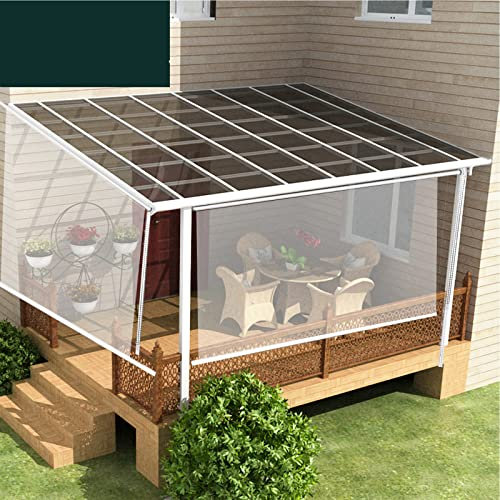 Zlovne Tenda a Rullo Trasparente per Esterni Giardino/Pergola,Tende a Rullo Antivento Impermeabile,Tapparella Avvolgibile Plastica in PVC,Telo di Protezione con Raccordi (W160xH230cm/W63 xH91)