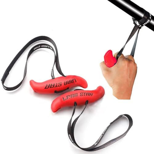 LARA STAR Poignées de Traction Unisexe, 1 Paire (Rouge)