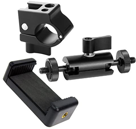 FEICHAO 22 mm/25 mm Doppelgriff-Rohrschelle Universal-Anschlussarm kompatibel mit Zhiyun Crane2 Plus Crane V2 Gimbal-Stabilisator (22 mm Rohrschelle + magischer Arm + Telefonclip)