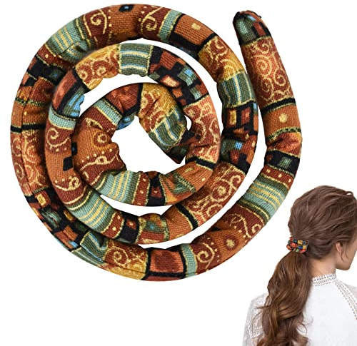 Spiral Lock Haarbinde, 63CM Haargummi Spirale Stoff Dreadlock, Biegbare Dreadlock Haargummi Pferdeschwanz Halter für Frauen und Männer Lange Dreads Dicke Lockige Haarhalter (Stil 1)
