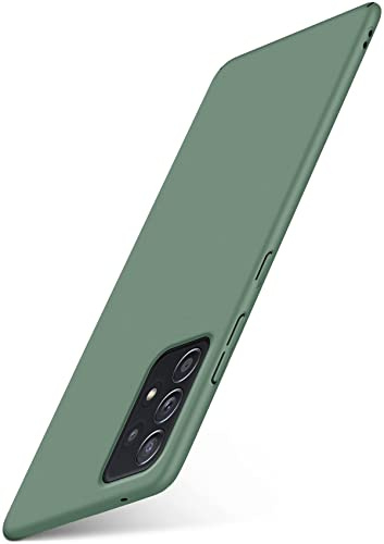 moex für Samsung Galaxy A52 / A52s 5G Hülle Ultra Dünn, Schutzhülle mit erhöhtem Kameraschutz, Slim Cover Hardcase Backcover, Dünnste Handyhülle Minimalistisch Alpha Case, Matt Oliv