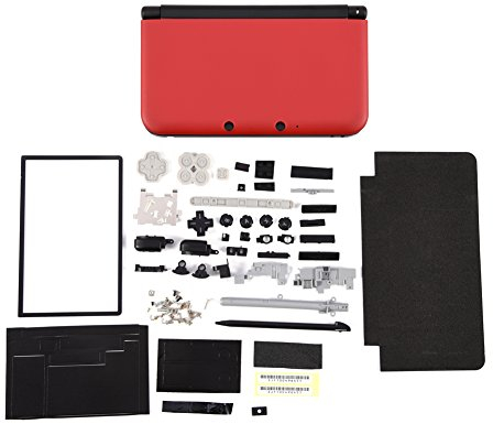 Fall für 3Dsll Replecement Case für 3Ds Ll Abs Full Housing Case Cover Shell Repair Parts Cfor OMplete Replacement Kit für 3Ds XL Black (Rot)