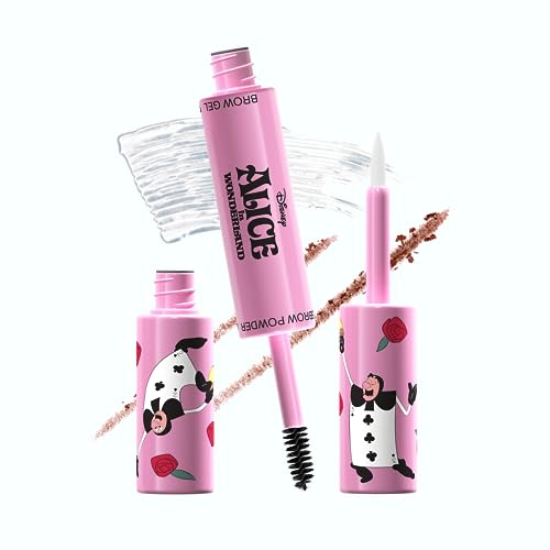 Wet n Wild Alice im Wunderland Brow Maximizer, Dual-Action Brow Gel + Puder für ultimative Fülle, Fluff und Halt, langanhaltende Formel, dunkelbrauner Farbton