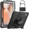 SEYMCY Case for Samsung Galaxy Tab S10/S9/S8 Ultra 14.6 inch 2024/2023, Full-body Shockproof with Screen Protector, Rotating Hand Strap & Stand, Shoulder Strap for Samsung S10/S9 Ultra Tablet, Black