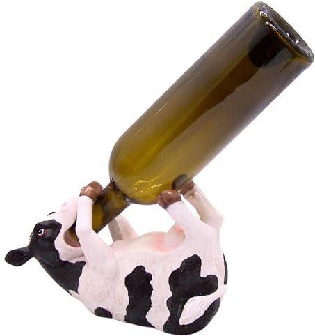 Farmhouse Cow Wine Bottle Holder - Rustic Wine Accessories