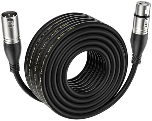 EBXYA XLR Mikrofonkabel 15M Premium 3-Pin Symmetrischer Stecker auf Buchse DMX Patchkabel