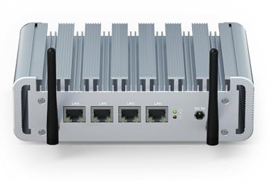 qikemall Mini PC 4 x 2.5gbe LAN Alder Lake Network Appliance für Windows 10, 8GB ddr5 RAM 256GB NVME SSD 1TB HDD, HDMI, DP WI-FI Firewall Software,RTC AES-NI