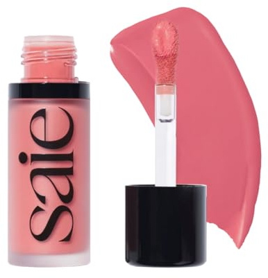 Saie Dew Liquid Blush for Cheeks - Hydrating Cream Blush Stick with a Blendable + Buildable Formula - Skincare Infused Dewy Cheek Tint for a Natural Flush - Glowy Makeup Essential - Sweetie (.40 oz)