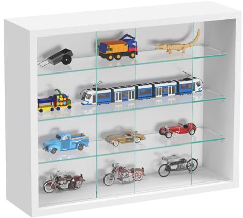 Vitrina de pared colgante sobre pie – Puertas correderas – 50 x 40 x 13 cm