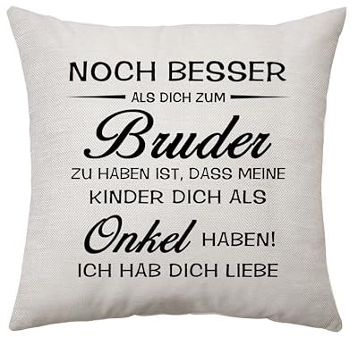 Lustige Bruder Geschenke Kissen Dekoration Geschenke für Bruder von Schwester Bruder Wertschätzung Geschenke Idee für Geburtstagsgeschenke Vatertag Quadratische Kissen Taille Kissenbezug (Bruder-a)