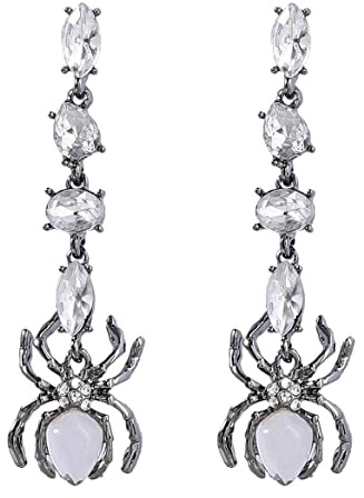 Gotisches Spinnen Ohrringe, Punk-Spinne-Ohrringe für Damen, Böhmische Spinnen-Insekten-Ohrringe, Funkelnde Spinne Aussage Ohrringe Spinne Boho Schmuck, Spinne Tier Tropfen Ohrringe für Mädchen