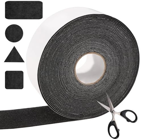 HTTYHT Filz Selbstklebend Schwarz (10m x 5cm) Filz Selbstklebend Möbelgleite Selbstklebende Filzgleiter Stark Klebend Filzstreifen Schneiden Sie Jede Form,für Stühle,Möbel,Bodenschutz