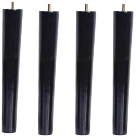 4 Pcs Black Solid Wood Furniture Sofa Legs Tapered Wooden Tables Legs M8 Replacement Wood Bed Legs for TV Cabinet Bed Couch Chair (25cm)