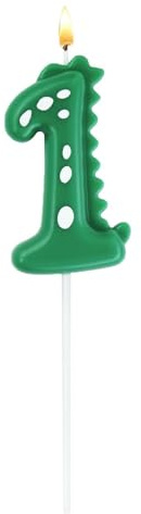 TYFGRT 1 Stück Zahl Geburtstagskerzen, Erster Geburtstagskerzen, Geburtstagskuchen-Dinosaurier-Kerzen, Kreative Kuchendekorationskerzen, Geburtstagskuchendekorationen, Kindergeburtstagskuchen-Zubehör
