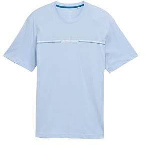 Tom Tailor Herren 1037803 T-Shirt mit Print, 21068 - Light Powder Blue, XXL