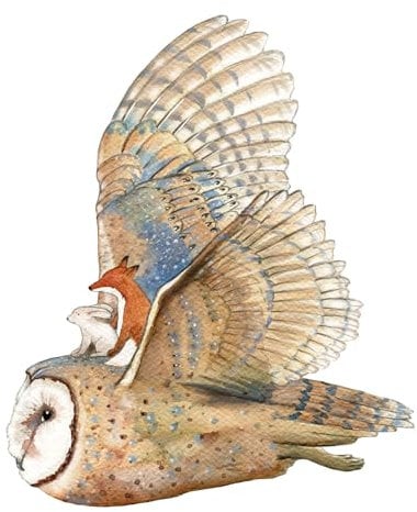 Eule Wandtattoo | Für Baby- & Kinderzimmer | Handgemalt & nachhaltig | Wandsticker | Sticker für Wand | Wandaufkleber | Wiederverwendbar