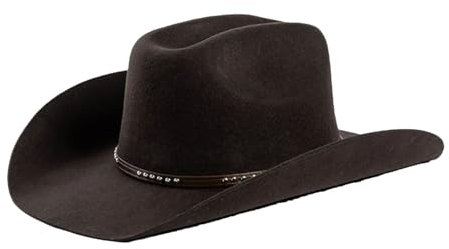 Cowboyhut für Damen und Herren, Wollfilz, Lederband, Fedora, Freizeit, Party, Reisen, dunkelbraun, M