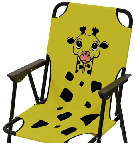 Kinder Outdoor Campingstuhl Klappstuhl Campingstuhl Outdoor Camping klappbar Stahl pulverbeschichtet vers. Motive, Farben:Giraffe