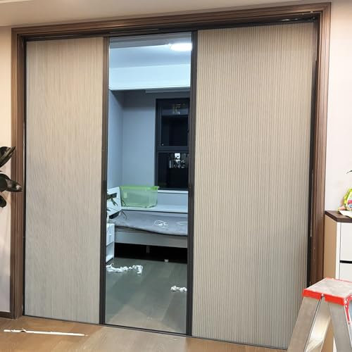 Porte oscuranti a fisarmonica per camera da letto e armadio, porta interna pieghevole senza trapano, con telaio, porta scorrevole multipla per camper, patio e doccia (80 x 190 cm)