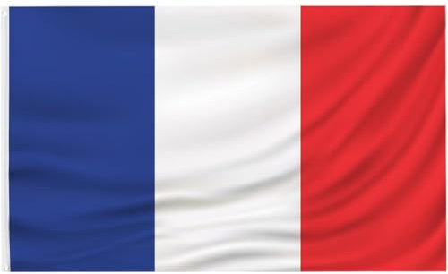 Drapeau France 90x150cm, Bannière Français, 4 Œillets, Oeillet en Laiton à Chaque Coin, France Football, Rugby, Drapeaux Premium, Intérieur, Extérieur,