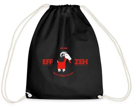 Spreadshirt Eff Zeh Geißbock Hennes Mer Stonn Zo Dir Köln Fanartikel Turnbeutel, One size, Schwarz