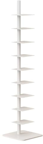Metall-Bücherregal, 9 Ebenen, vertikales Aufbewahrungsregal, schmal, hohe Leiter, Regal für kleine Räume, multifunktionaler Nizer für Heimbüro und Eckdisplay