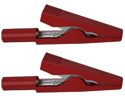 2 Stück Krokodilklemmen Mit Hoher Leitfähigkeit Und 2-mm Bananenstecker Vielseitig Einsetzbar Für Ausbildung Ausbildung Und Elektronik. Testklemme Für Hohe Leitfähigkeit