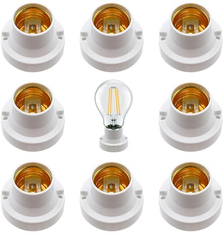8 pezzi attacco E27 attacco attacco per lampadine, adattatore E27, attacco a vite, portalampada da avvitare per lampade alogene e lampadine a LED