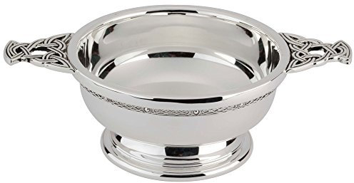 bar@drinkstuff Chrome Plated Quaich Bowl 4.25 Inch - Scottish Quaich Cup
