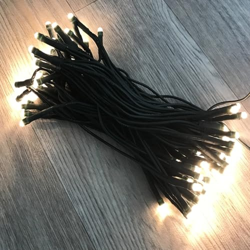 50er LED Tannenbaum Lichterkette Weihnachtslichterkette Warmweiß für Weihnachtszeit Hochzeiten Party Schaufenster Kabelfarbe Grün