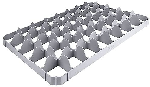 Contacto Einsatz für 40 Gläser, unten, Kunststoff, geeignet für 60 x 40 cm Transportboxen, max. Glasdurchmesser 6,5 cm