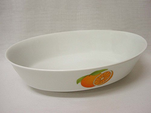Bowl Bol Cuenco Ensalada ENSALADERA Ovalado Grande Porcelana Naranjas