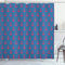 ABAKUHAUS Anker Duschvorhang, Rosa auf Blau punktiert, Stoffliches Gewebe Badezimmerdekorationsset mit Haken, 175 x 200 cm, Magenta Violet Blue