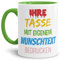Tasse selbst gestalten/mit eigenem Text beschriften/Wunsch-Name/Spruch-Tasse/Innen & Henkel Hellgrün/Mittig gegenüber vom Henkel Bedruckt