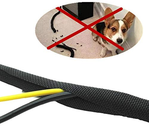Cord Protector Wire Loom Tubing Cable Sleeve Split Sleeving Protect Wires from Rabbits, Cats and Other Pets (20Ft)