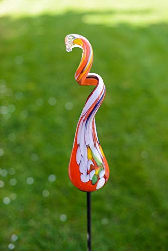 Gardecor Rosenkugel auf Stab – Handgemachte Garten Dekoration für Ihren Garten, hohe Qualität. Alle unsere Deko Garten Kugeln sind Winterfest und aus höchster Qualität (Rot)