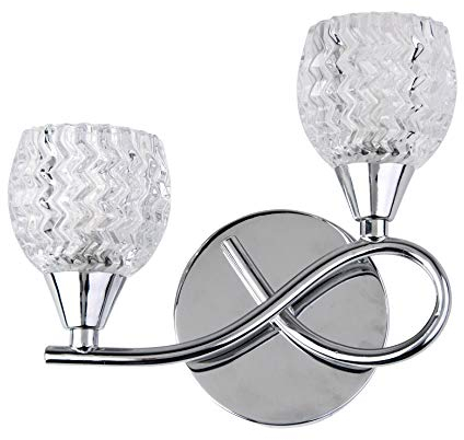 Hendon Silver Chrome Twin/Double Wall Light/Dining Room/Living Room/Bedroom Wall Light